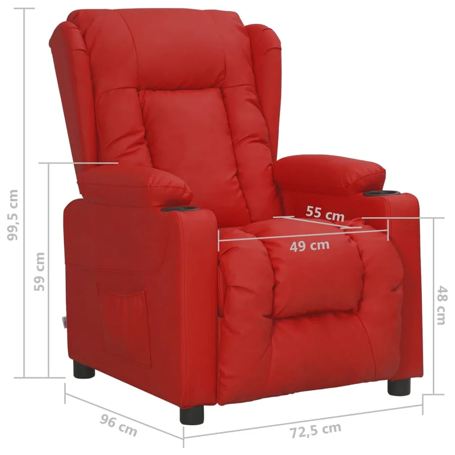 Fauteuil inclinable Rouge bordeaux Similicuir - 8