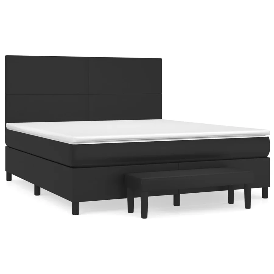Sommier à lattes de lit avec matelas Noir 160x200 cm - 2