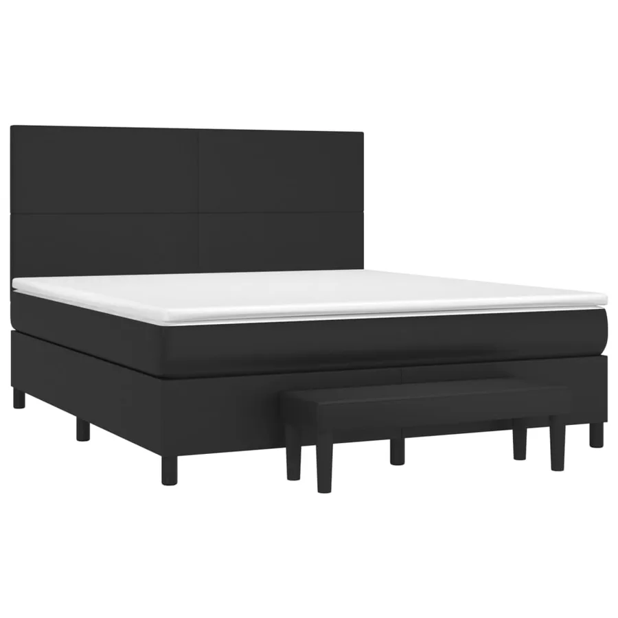 Sommier à lattes de lit avec matelas Noir 160x200 cm - 3