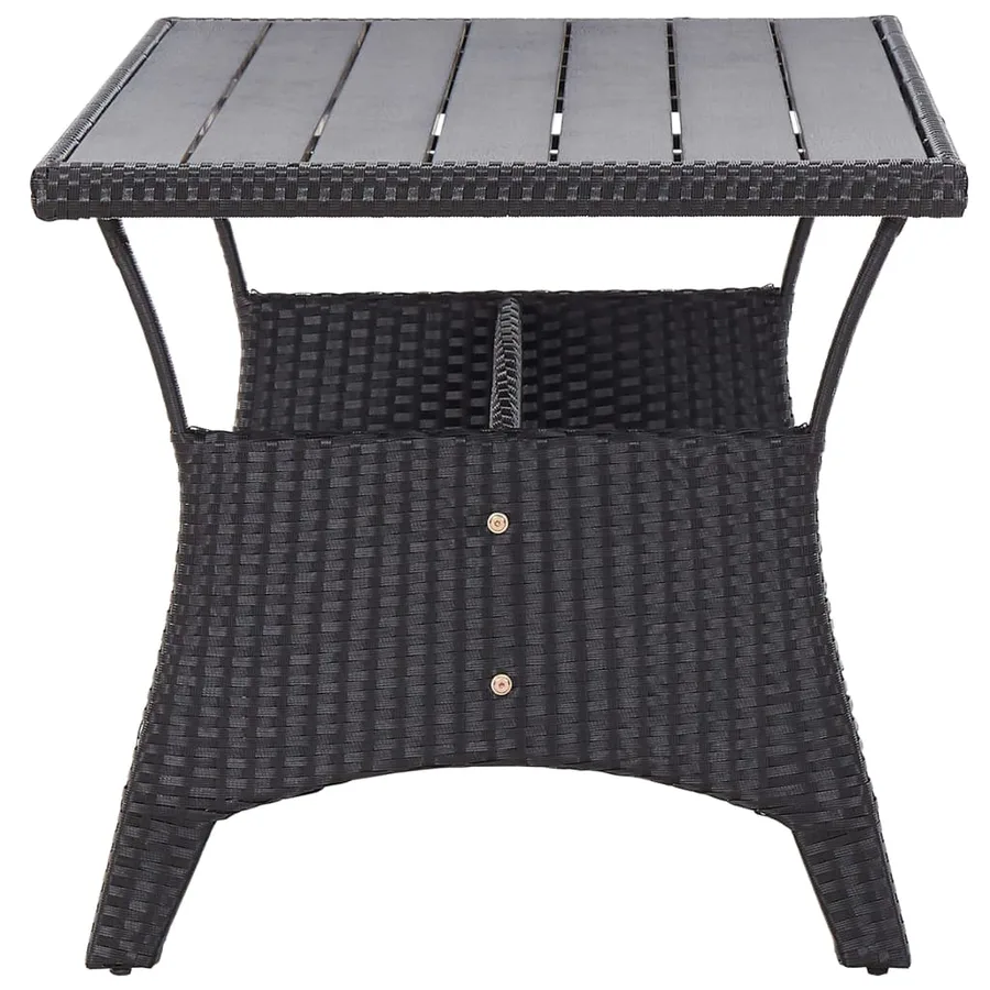 Table de jardin noir 120x70x66 cm Résine tressée - 3