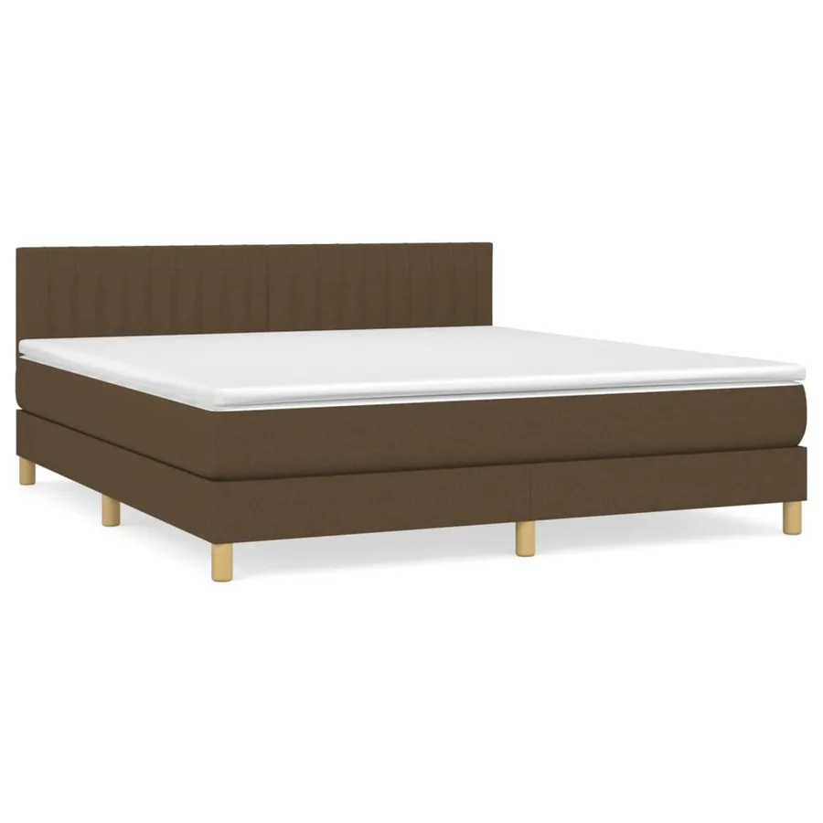 Sommier à lattes de lit avec matelas Marron foncé 180x200 cm - 2