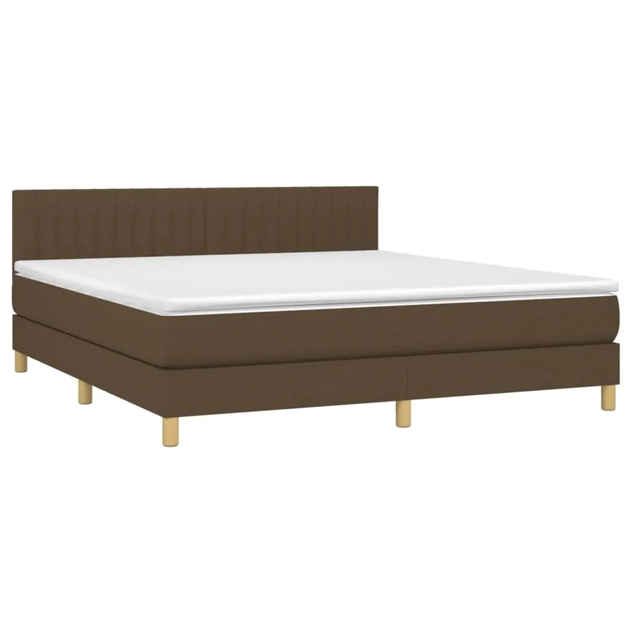 Sommier à lattes de lit avec matelas Marron foncé 180x200 cm - 3