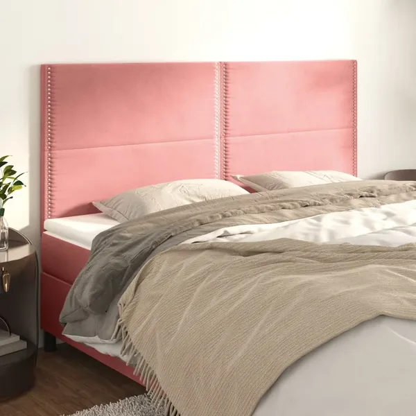Tête de lit Rose 160x5x118/128 cm Velours