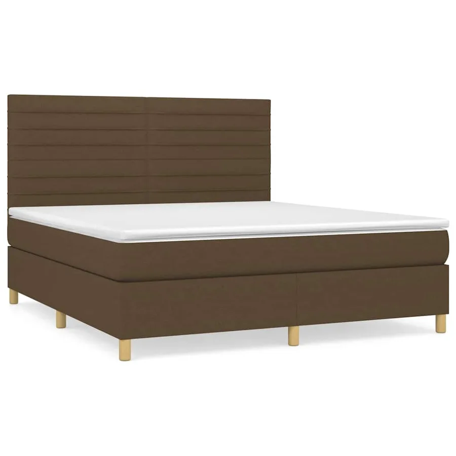 Sommier à lattes de lit avec matelas Marron foncé 180x200 cm - 2