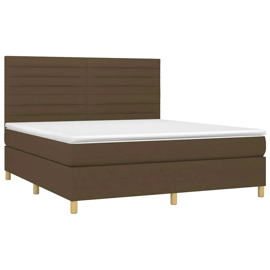 Sommier à lattes de lit avec matelas Marron foncé 180x200 cm - 3