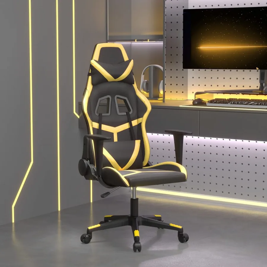 Chaise de jeu Noir et doré Similicuir
