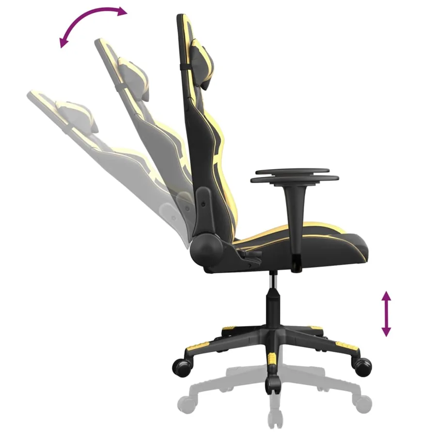 Chaise de jeu Noir et doré Similicuir - 6