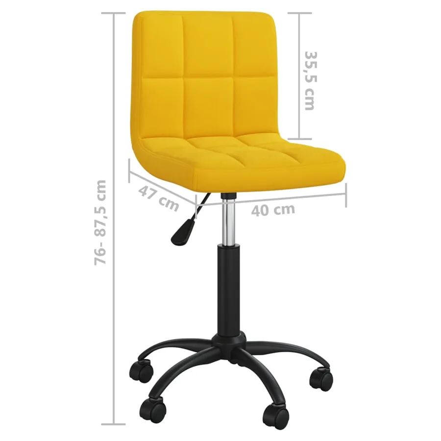Chaise pivotante de salle à manger Jaune moutarde Velours - 7
