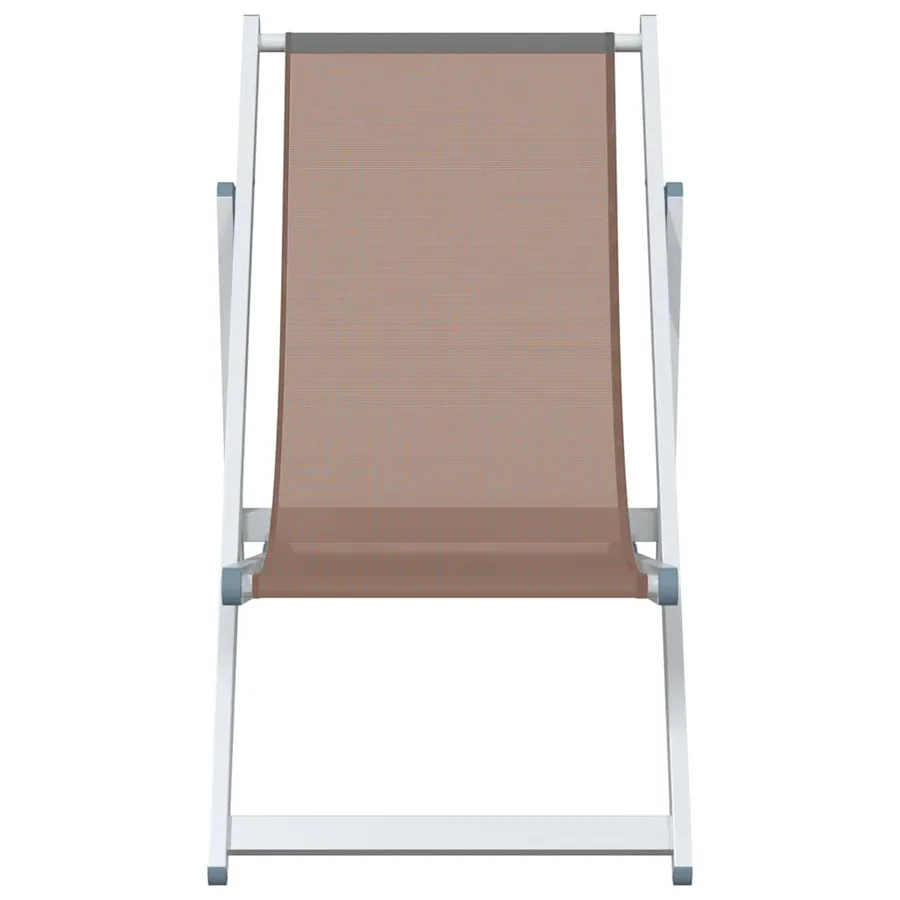 Chaises de plage pliantes lot de 2 marron aluminium textilène - 4