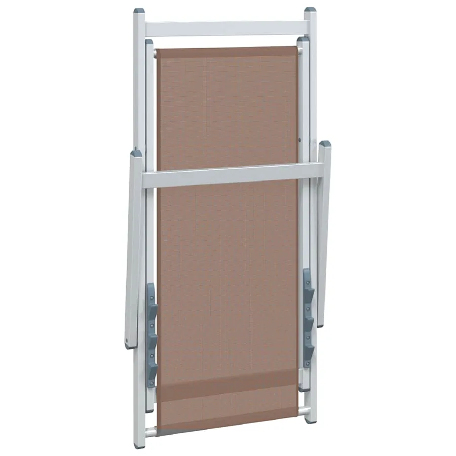 Chaises de plage pliantes lot de 2 marron aluminium textilène - 8