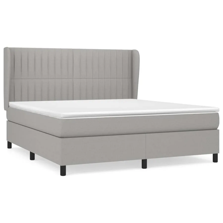 Sommier à lattes de lit avec matelas Gris clair 160x200cm Tissu - 2
