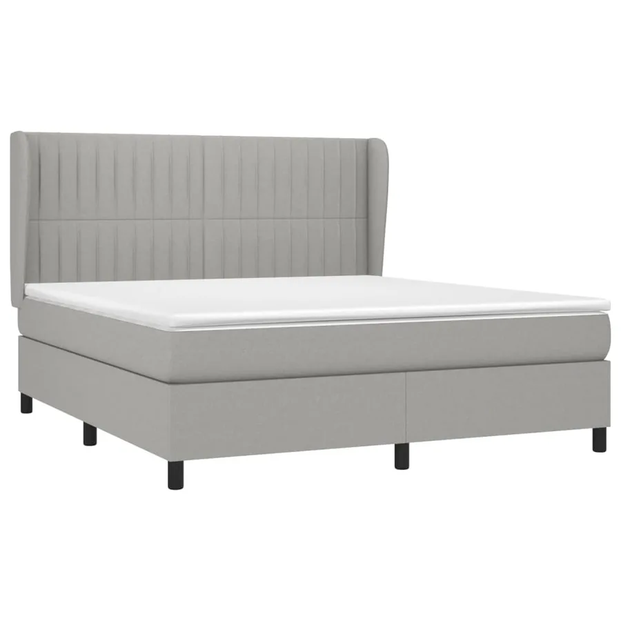 Sommier à lattes de lit avec matelas Gris clair 160x200cm Tissu - 3