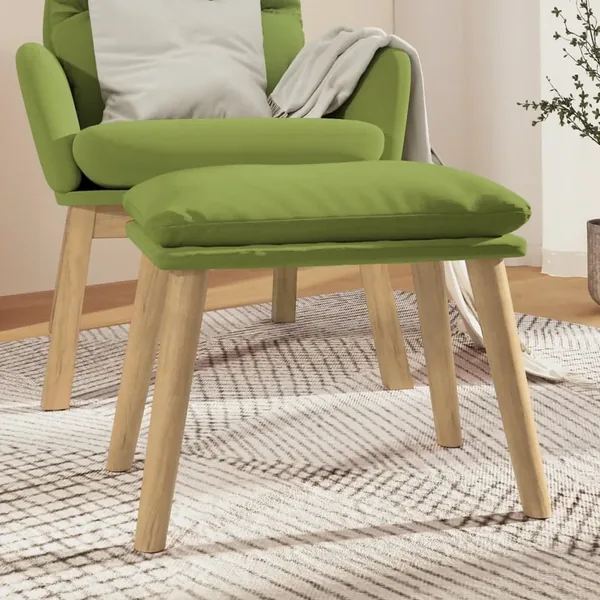 Repose-pied Vert clair 45x29,5x35 cm Velours