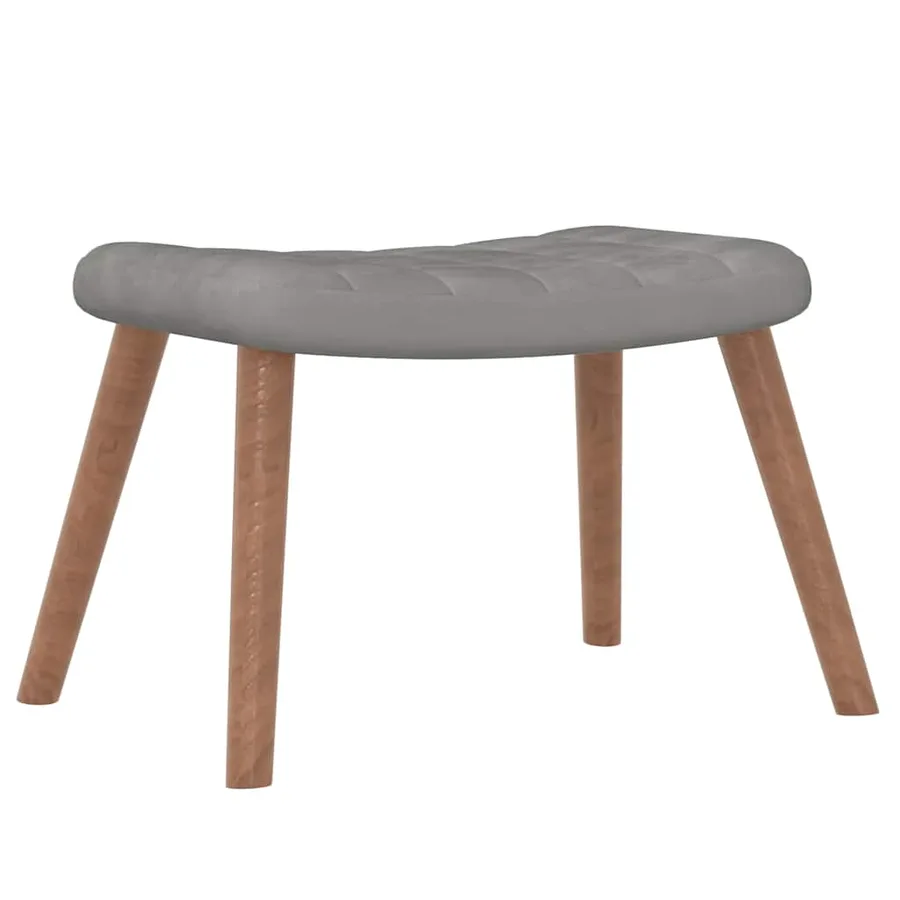 Chaise de relaxation avec repose-pied Gris clair Velours - 7
