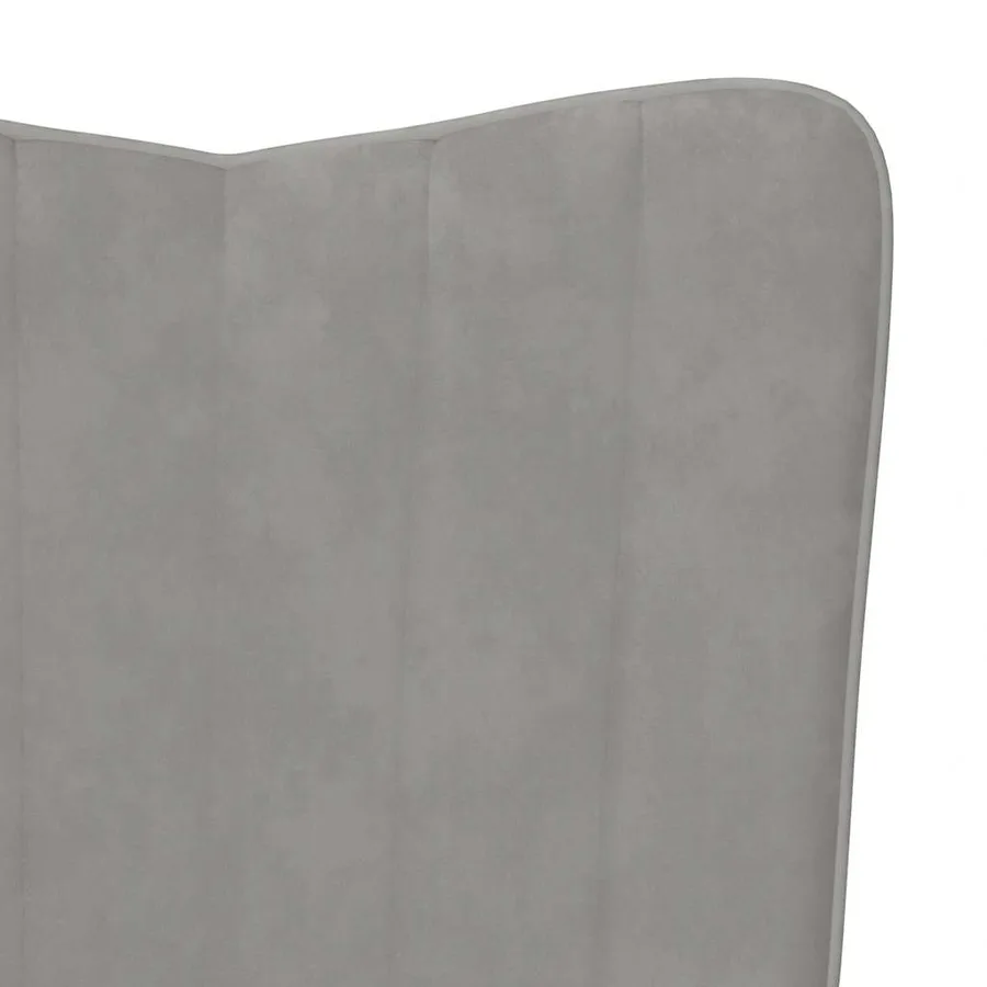 Chaise de relaxation avec repose-pied Gris clair Velours - 9