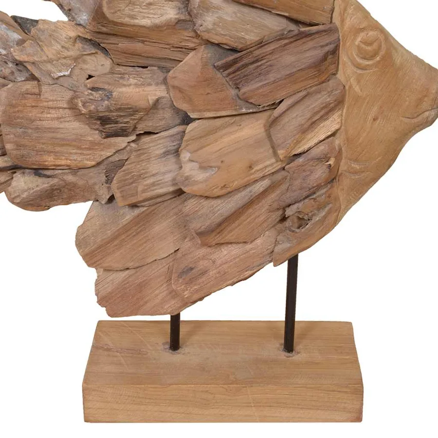 Sculpture de poisson teck 40x12x57 cm - 7