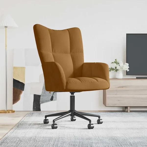 Chaise de relaxation Marron Velours
