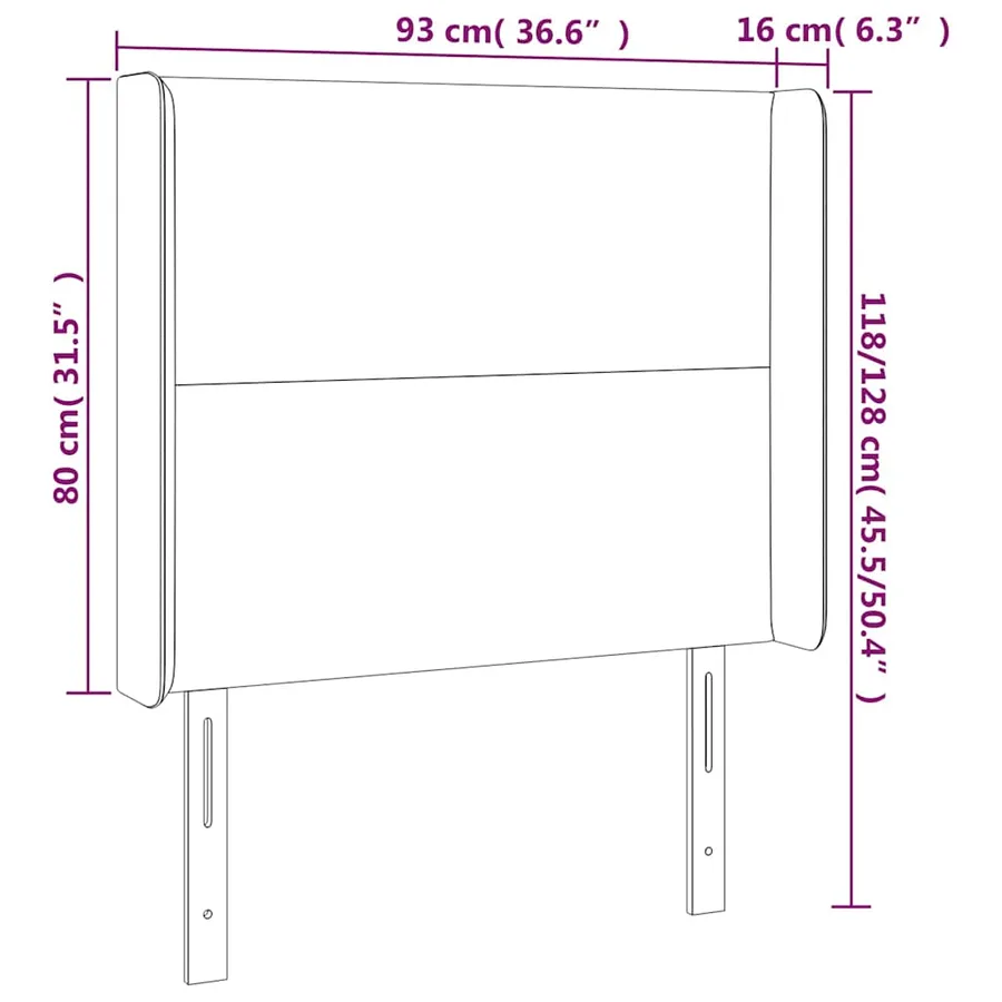 Tête de lit à LED Vert foncé 93x16x118/128 cm Velours - 7