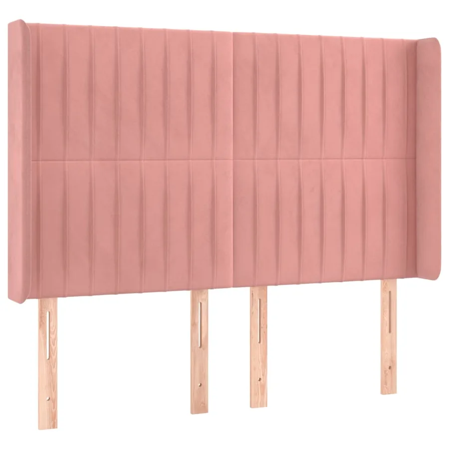 Sommier à lattes de lit matelas et LED Rose 140x200 cm Velours - 7