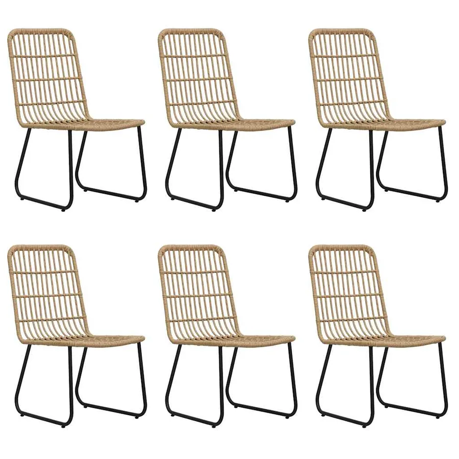 Ensemble à manger d'extérieur 7 pcs résine tressée et verre - 3