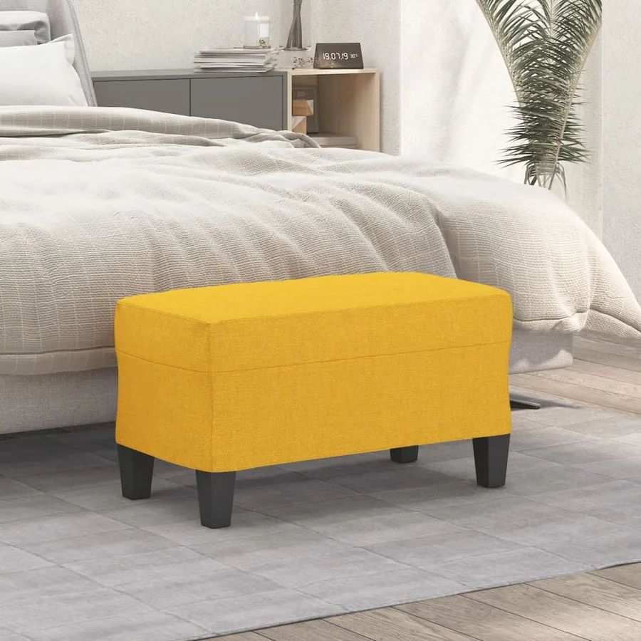 Banc Jaune clair 70x35x41 cm Tissu