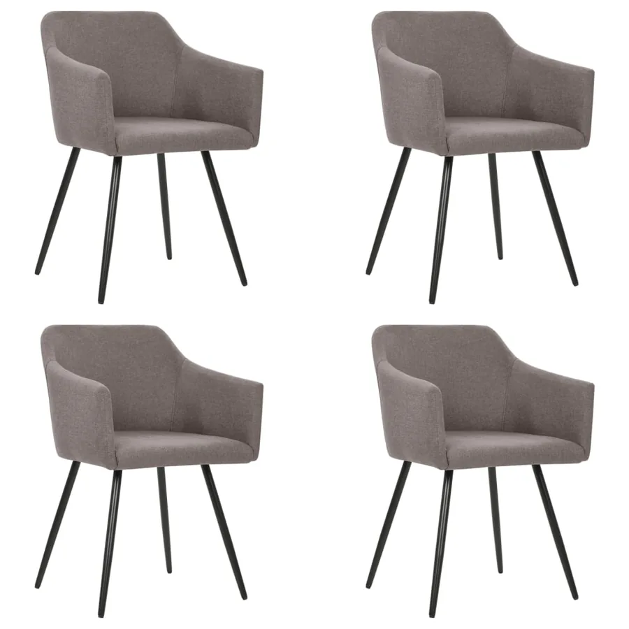 Chaises à manger lot de 4 taupe tissu
