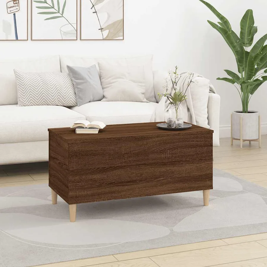 Table basse Chêne marron 90x44,5x45 cm Bois d'ingénierie - 3