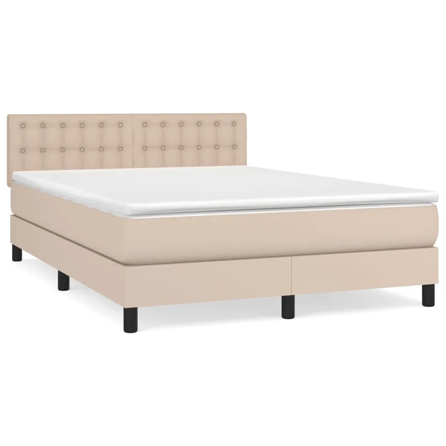 Sommier à lattes de lit avec matelas Cappuccino 140x190 cm - 2