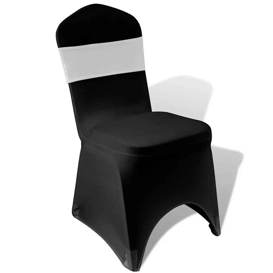 25 bandes de chaise décoratives extensibles crème - 4