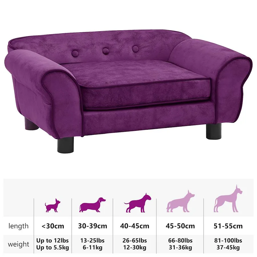 Canapé pour chien Bordeaux 72x45x30 cm Peluche - 14