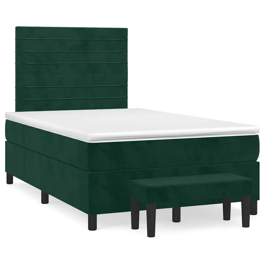 Sommier à lattes de lit et matelas Vert foncé 120x200cm Velours - 2