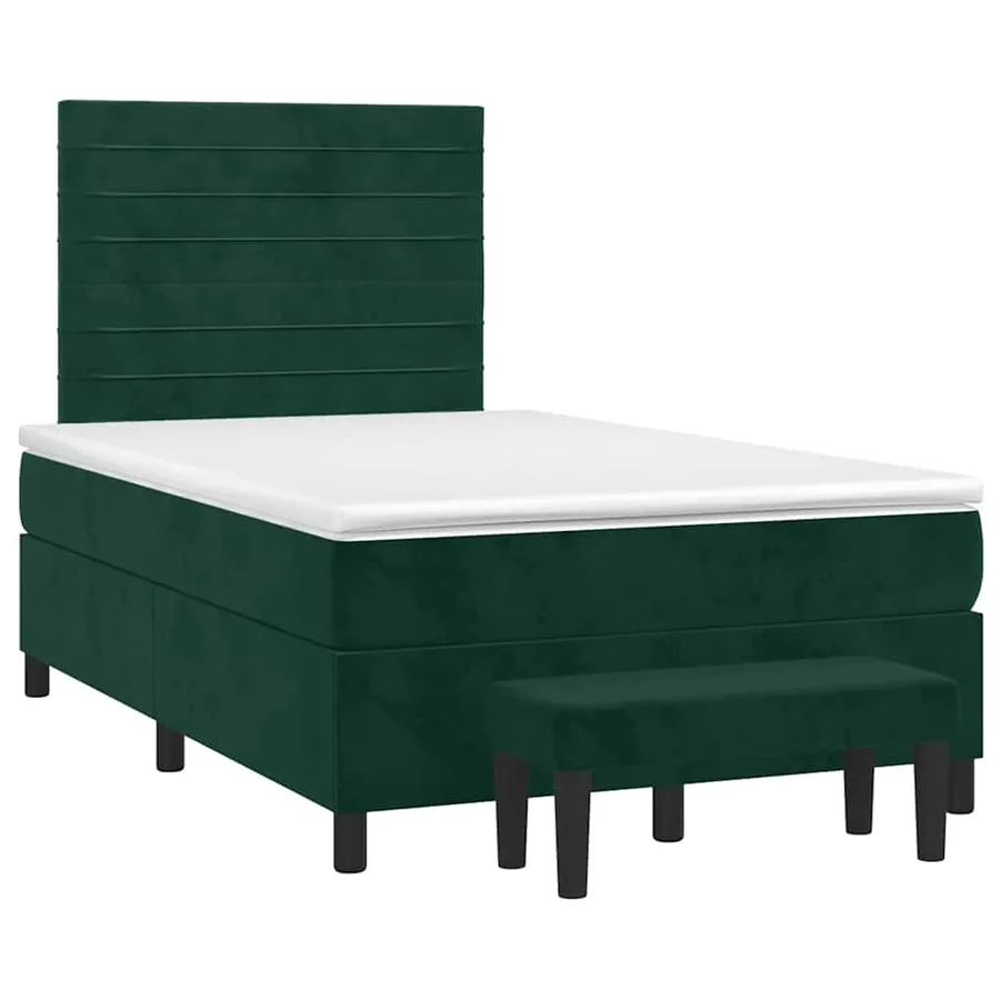 Sommier à lattes de lit et matelas Vert foncé 120x200cm Velours - 3
