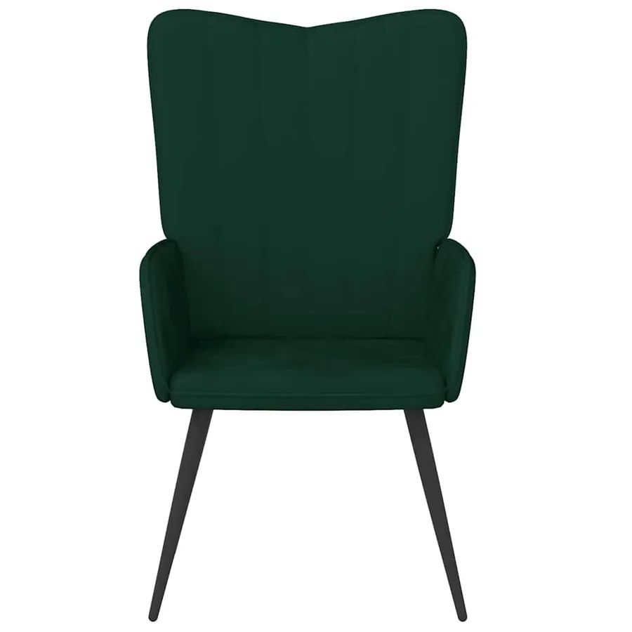 Chaise de relaxation Vert foncé Velours - 3