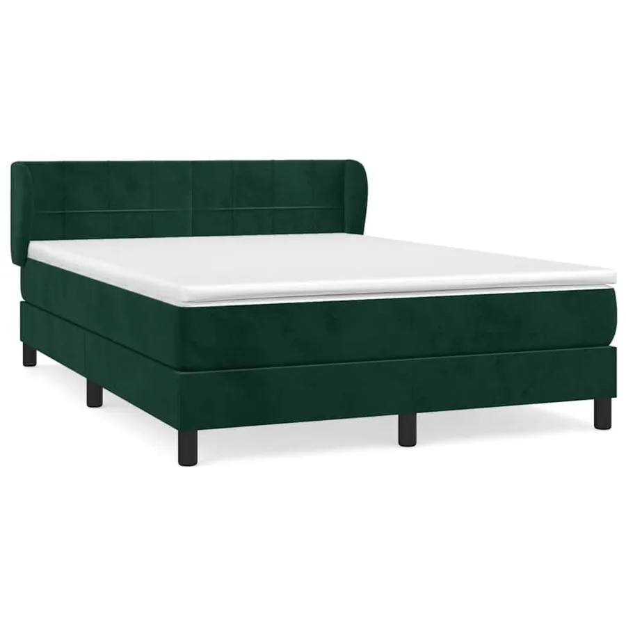 Sommier à lattes de lit et matelas Vert foncé 140x200cm Velours - 2