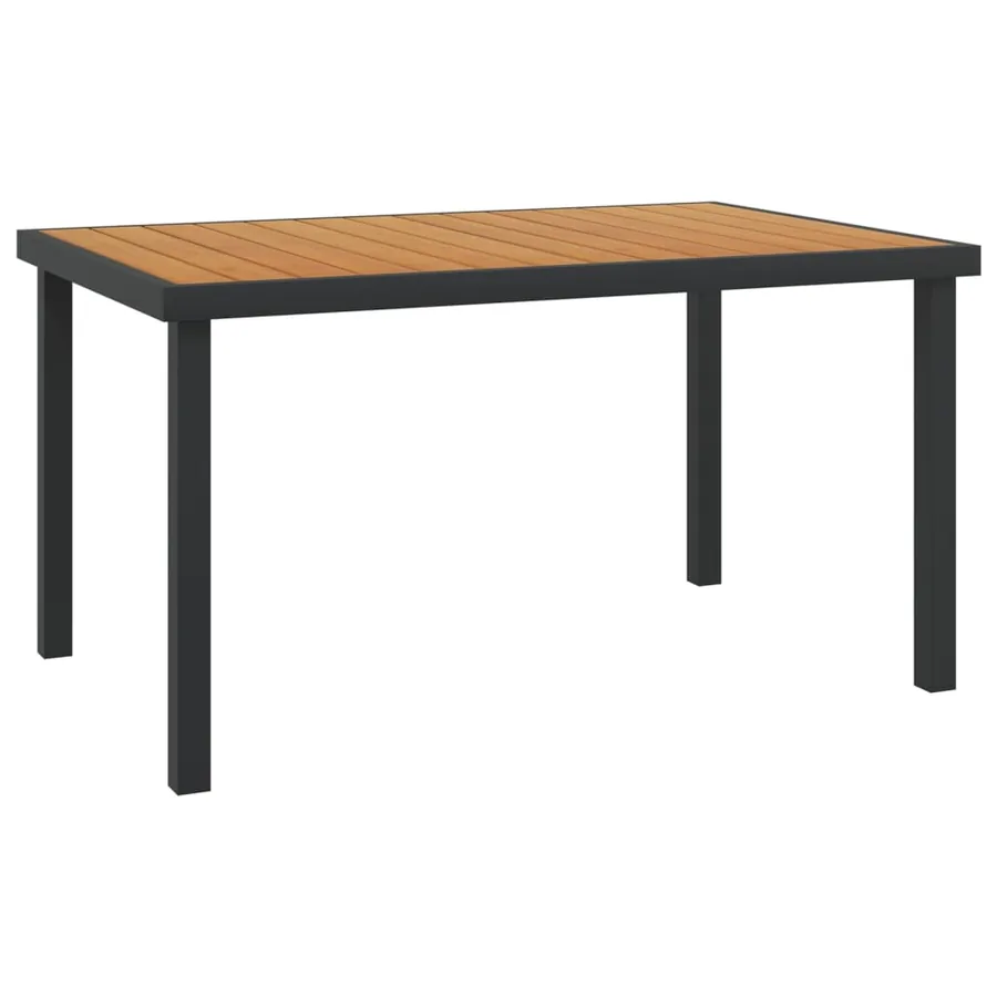 Table de jardin Marron 140x90x74 cm Aluminium et WPC
