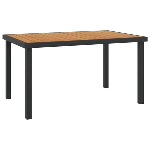 Table de jardin Marron 140x90x74 cm Aluminium et WPC