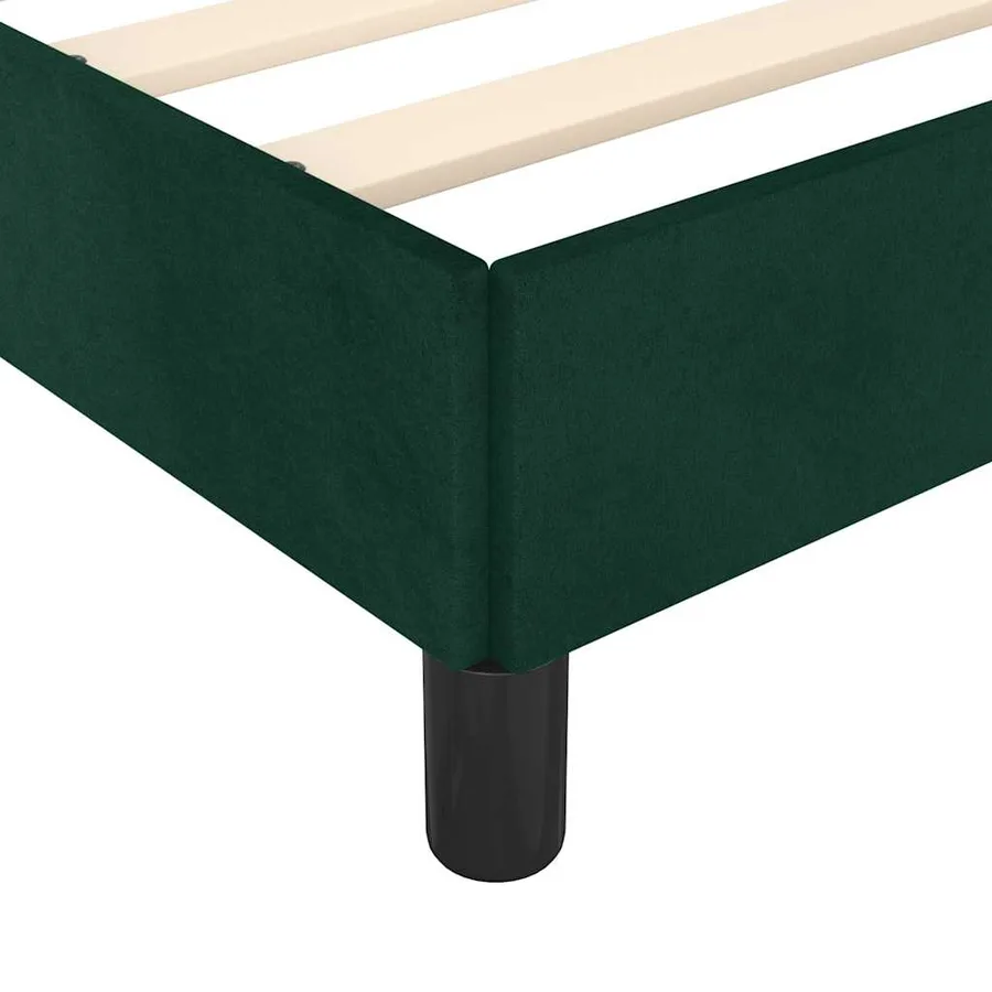 Cadre de lit sans matelas vert foncé velours - 8