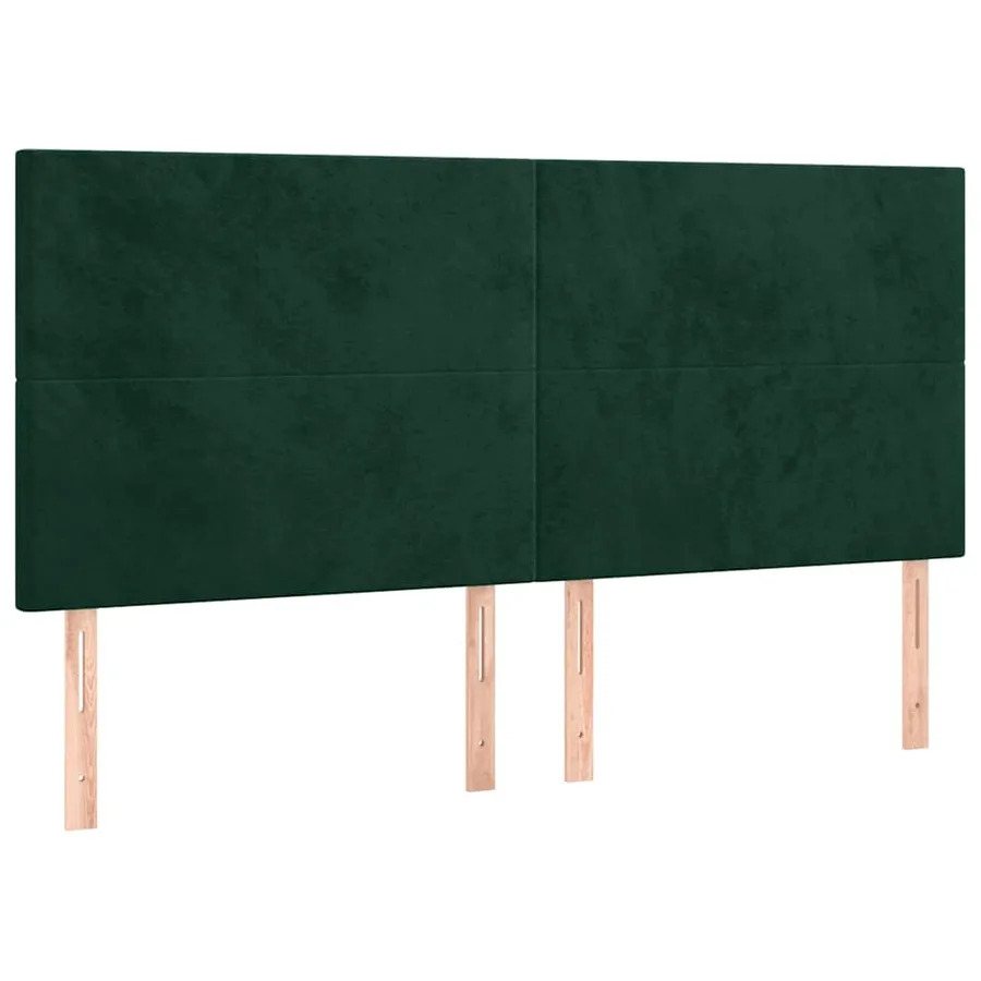 Cadre de lit sans matelas vert foncé velours - 9
