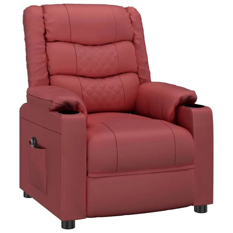 Fauteuil inclinable électrique Rouge bordeaux Similicuir - 3