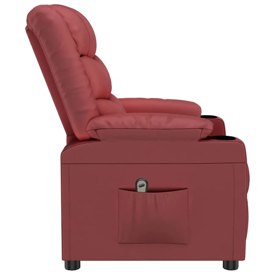 Fauteuil inclinable électrique Rouge bordeaux Similicuir - 5