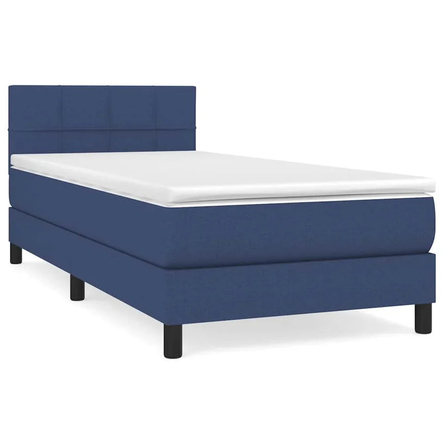 Sommier à lattes de lit avec matelas Bleu 90x200 cm Tissu - 2