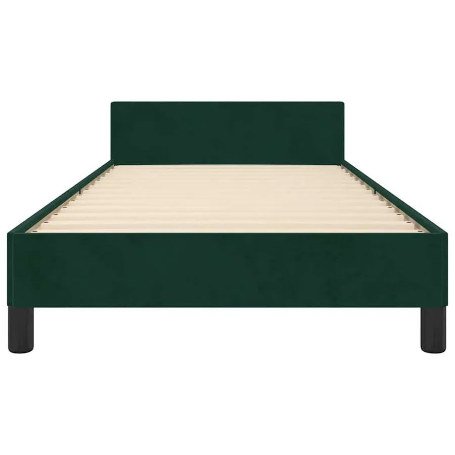 Cadre de lit sans matelas vert foncé 90x200 cm velours - 6