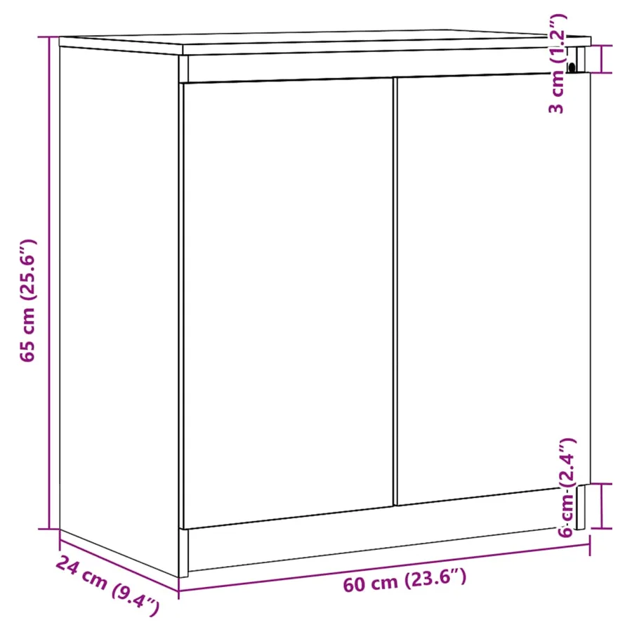 Armoire latérale marron miel 60x36x65 cm bois de pin massif - 11