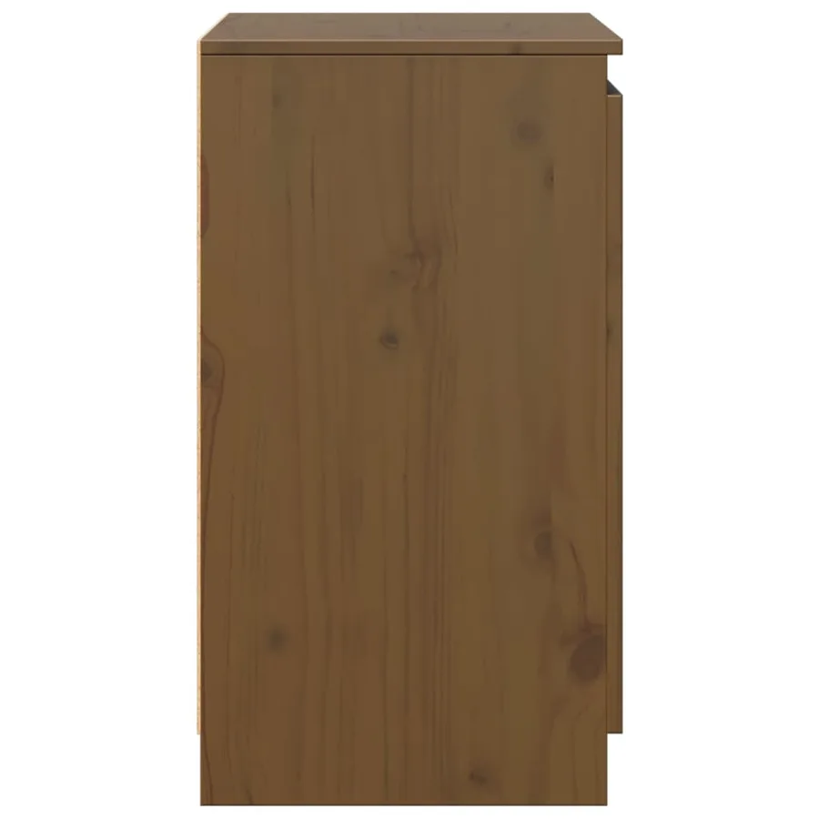 Armoire latérale marron miel 60x36x65 cm bois de pin massif - 7