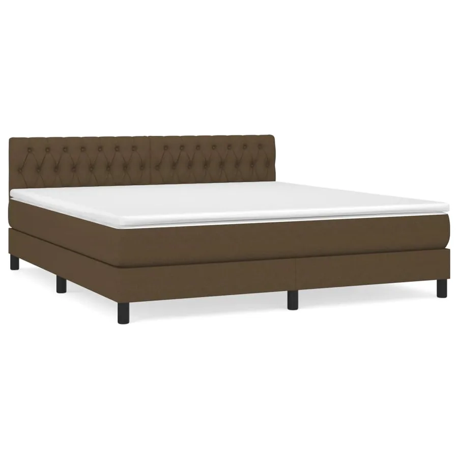 Sommier à lattes de lit avec matelas Marron foncé 180x200 cm - 2