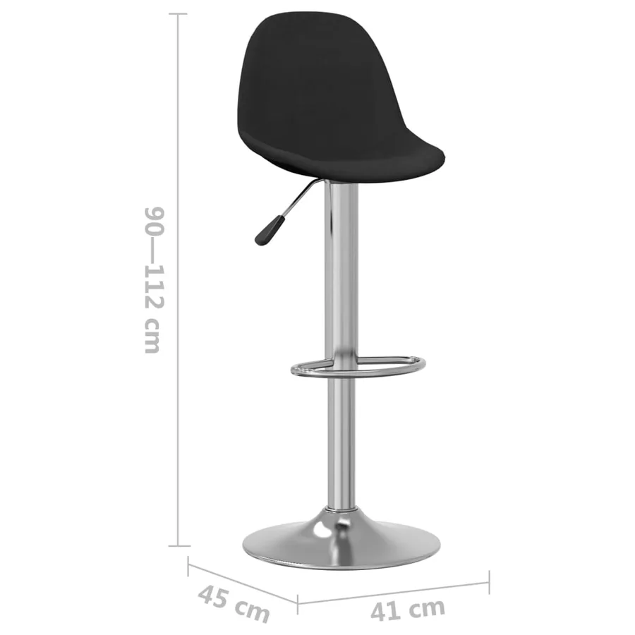 Tabourets de bar lot de 2 noir tissu - 9