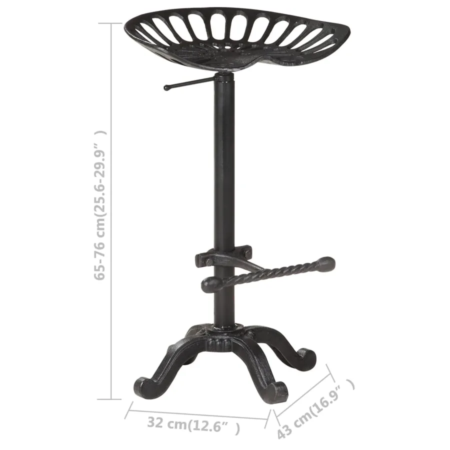 Tabouret de bar Noir Fonte - 7
