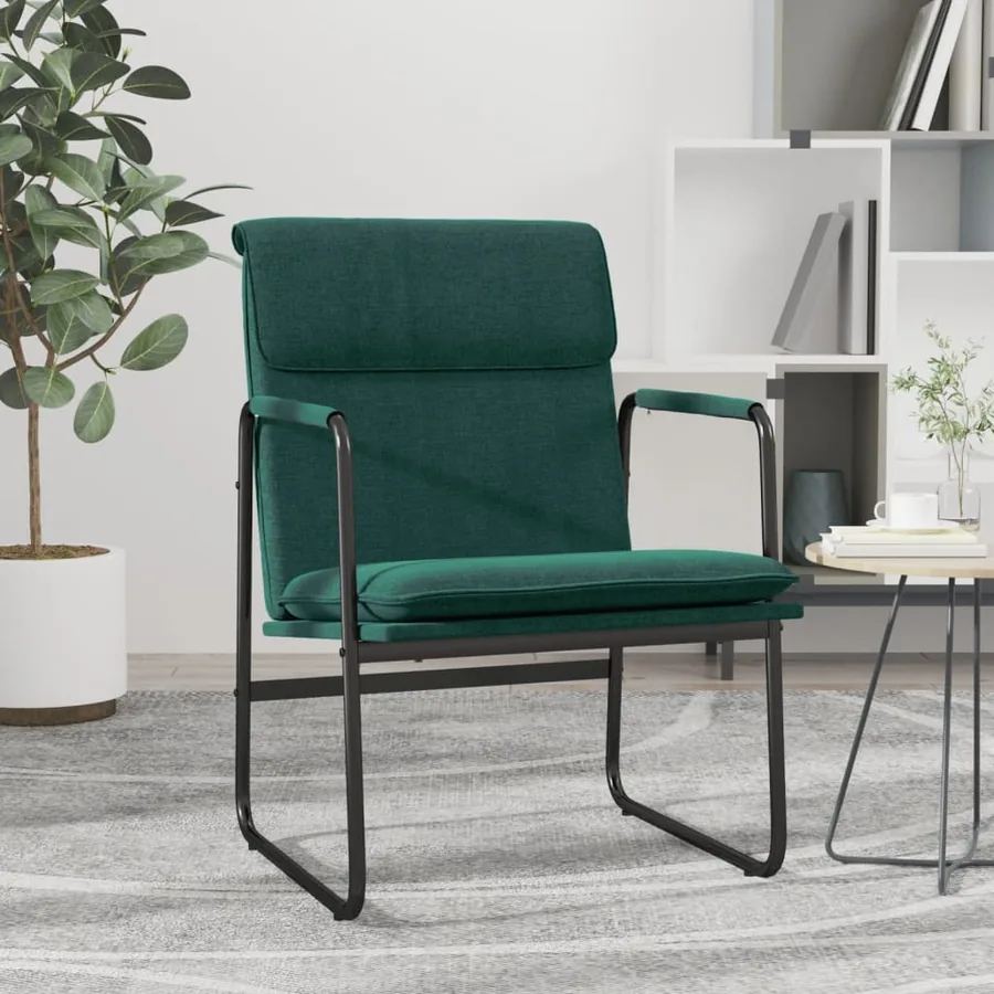 Chaise longue Vert foncé 55x64x80 cm Tissu