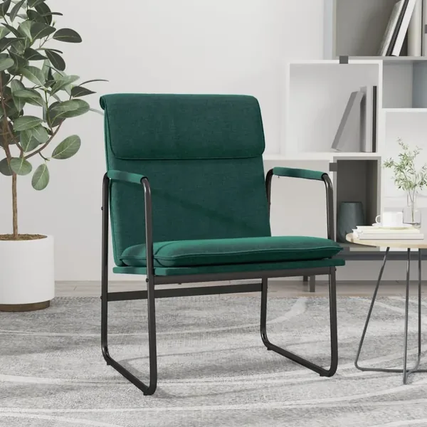 Chaise longue Vert foncé 55x64x80 cm Tissu