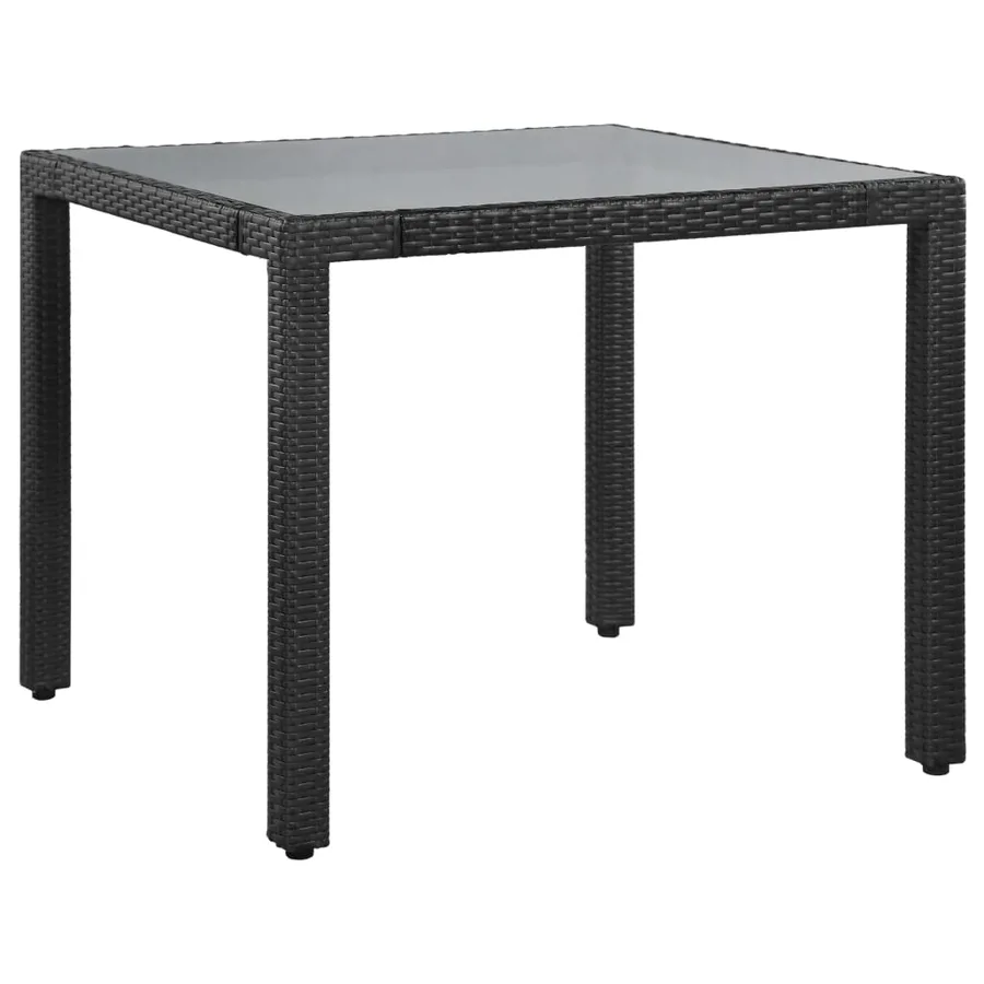 Ensemble à manger d'extérieur 5 pcs Résine tressée Noir - 2